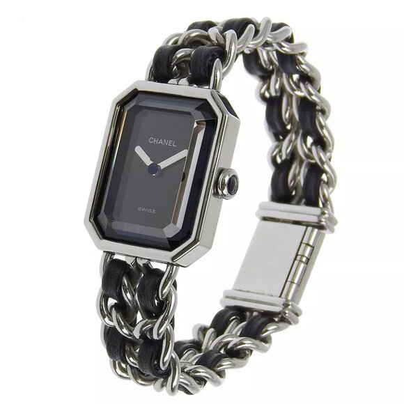 CHANEL Premiere S Watches H0451 blackDial Stainless Steel/Embossed Leather... - Picture 1 of 8